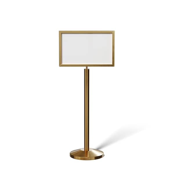 Montour Line Sign Frame Floor Standing 14 x 22 in. H Satin Brass Steel FS200-1422-H-SB - main